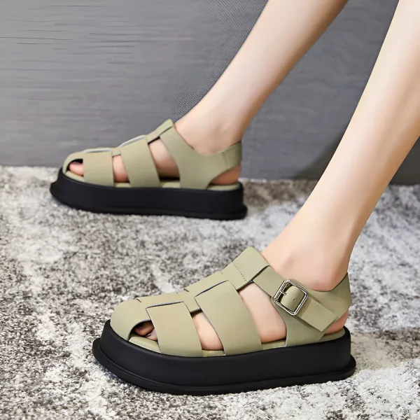 closed toe sandals, women sandals, roman sandals, thick soled sandals